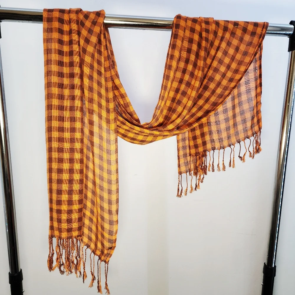 Autumn Ember Check Scarf